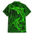 Polynesian Dolphin Valentine Day Family Matching Puletasi and Hawaiian Shirt Hibiscus and Tribal Tattoo Green Style LT03 - Polynesian Pride