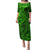 Polynesian Dolphin Valentine Day Family Matching Puletasi and Hawaiian Shirt Hibiscus and Tribal Tattoo Green Style LT03 Mom's Dress Green - Polynesian Pride