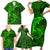 Polynesian Dolphin Valentine Day Family Matching Short Sleeve Bodycon Dress and Hawaiian Shirt Hibiscus and Tribal Tattoo Green Style LT03 - Polynesian Pride