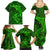 Polynesian Dolphin Valentine Day Family Matching Summer Maxi Dress and Hawaiian Shirt Hibiscus and Tribal Tattoo Green Style LT03 - Polynesian Pride