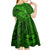 Polynesian Dolphin Valentine Day Kid Short Sleeve Dress Hibiscus and Tribal Tattoo Green Style LT03 - Polynesian Pride