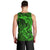 Polynesian Dolphin Valentine Day Men Tank Top Hibiscus and Tribal Tattoo Green Style LT03 - Polynesian Pride