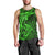 Polynesian Dolphin Valentine Day Men Tank Top Hibiscus and Tribal Tattoo Green Style LT03 - Polynesian Pride