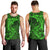 Polynesian Dolphin Valentine Day Men Tank Top Hibiscus and Tribal Tattoo Green Style LT03 - Polynesian Pride