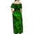 Polynesian Dolphin Valentine Day Off Shoulder Maxi Dress Hibiscus and Tribal Tattoo Green Style LT03 - Polynesian Pride