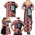 Red Taniko Motif Aotearoa Manaia and Silver Fern Family Matching Summer Maxi Dress and Hawaiian Shirt