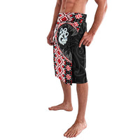 Red Taniko Motif Aotearoa Manaia and Silver Fern Lavalava