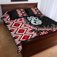 Red Taniko Motif Aotearoa Manaia and Silver Fern Quilt Bed Set LT03 - Polynesian Pride