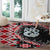 Red Taniko Motif Aotearoa Manaia and Silver Fern Round Carpet