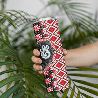 Red Taniko Motif Aotearoa Manaia and Silver Fern Skinny Tumbler