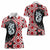 Red Taniko Motif Aotearoa Manaia and Silver Fern Women Polo Shirt