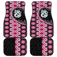 Pink Taniko Motif Aotearoa Manaia and Silver Fern Car Mats LT03 - Polynesian Pride