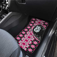 Pink Taniko Motif Aotearoa Manaia and Silver Fern Car Mats LT03 - Polynesian Pride