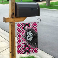 Pink Taniko Motif Aotearoa Manaia and Silver Fern Garden Flag LT03 - Polynesian Pride