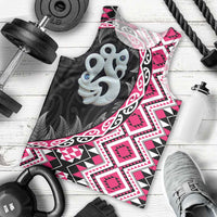 Pink Taniko Motif Aotearoa Manaia and Silver Fern Men Tank Top LT03 - Polynesian Pride