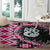 Pink Taniko Motif Aotearoa Manaia and Silver Fern Round Carpet