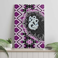 Purple Taniko Motif Aotearoa Manaia and Silver Fern Canvas Wall Art LT03 - Polynesian Pride