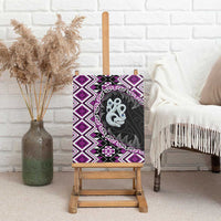 Purple Taniko Motif Aotearoa Manaia and Silver Fern Canvas Wall Art LT03 - Polynesian Pride