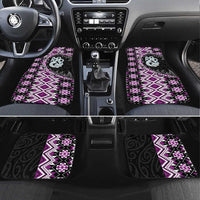 Purple Taniko Motif Aotearoa Manaia and Silver Fern Car Mats LT03 Set 4pcs Purple - Polynesian Pride