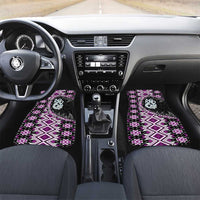 Purple Taniko Motif Aotearoa Manaia and Silver Fern Car Mats LT03 Set 2pcs - Front Purple - Polynesian Pride