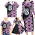 Purple Taniko Motif Aotearoa Manaia and Silver Fern Family Matching Long Sleeve Bodycon Dress and Hawaiian Shirt