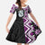 Purple Taniko Motif Aotearoa Manaia and Silver Fern Family Matching Summer Maxi Dress and Hawaiian Shirt