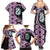 Purple Taniko Motif Aotearoa Manaia and Silver Fern Family Matching Summer Maxi Dress and Hawaiian Shirt