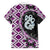 Purple Taniko Motif Aotearoa Manaia and Silver Fern Family Matching Summer Maxi Dress and Hawaiian Shirt