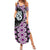 Purple Taniko Motif Aotearoa Manaia and Silver Fern Family Matching Summer Maxi Dress and Hawaiian Shirt