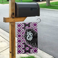 Purple Taniko Motif Aotearoa Manaia and Silver Fern Garden Flag LT03 - Polynesian Pride