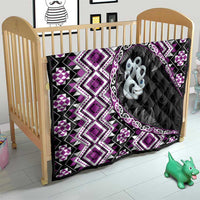 Purple Taniko Motif Aotearoa Manaia and Silver Fern Quilt