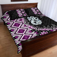 Purple Taniko Motif Aotearoa Manaia and Silver Fern Quilt Bed Set LT03 - Polynesian Pride