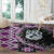 Purple Taniko Motif Aotearoa Manaia and Silver Fern Round Carpet