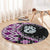 Purple Taniko Motif Aotearoa Manaia and Silver Fern Round Carpet