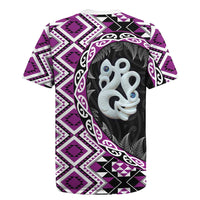 Purple Taniko Motif Aotearoa Manaia and Silver Fern Rugby Jersey