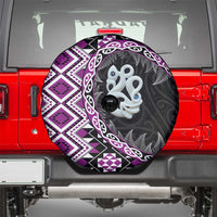 Purple Taniko Motif Aotearoa Manaia and Silver Fern Spare Tire Cover