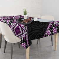 Purple Taniko Motif Aotearoa Manaia and Silver Fern Tablecloth LT03 - Polynesian Pride
