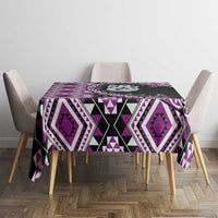 Purple Taniko Motif Aotearoa Manaia and Silver Fern Tablecloth LT03 - Polynesian Pride