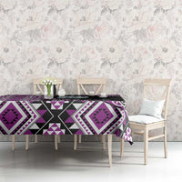 Purple Taniko Motif Aotearoa Manaia and Silver Fern Tablecloth LT03 - Polynesian Pride
