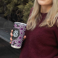 Purple Taniko Motif Aotearoa Manaia and Silver Fern Tumbler Cup LT03 - Polynesian Pride