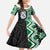 Green Taniko Motif Aotearoa Manaia and Silver Fern Family Matching Summer Maxi Dress and Hawaiian Shirt