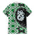 Green Taniko Motif Aotearoa Manaia and Silver Fern Family Matching Summer Maxi Dress and Hawaiian Shirt