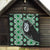 Green Taniko Motif Aotearoa Manaia and Silver Fern Quilt