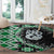 Green Taniko Motif Aotearoa Manaia and Silver Fern Round Carpet