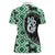 Green Taniko Motif Aotearoa Manaia and Silver Fern Women Polo Shirt