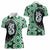 Green Taniko Motif Aotearoa Manaia and Silver Fern Women Polo Shirt