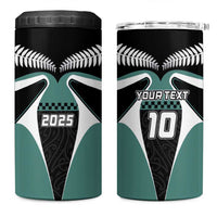 Custom New Zealand Bicycle 2025 4 in 1 Can Cooler Tumbler LT03 One Size: 16 oz Black-Teal - Polynesian Pride
