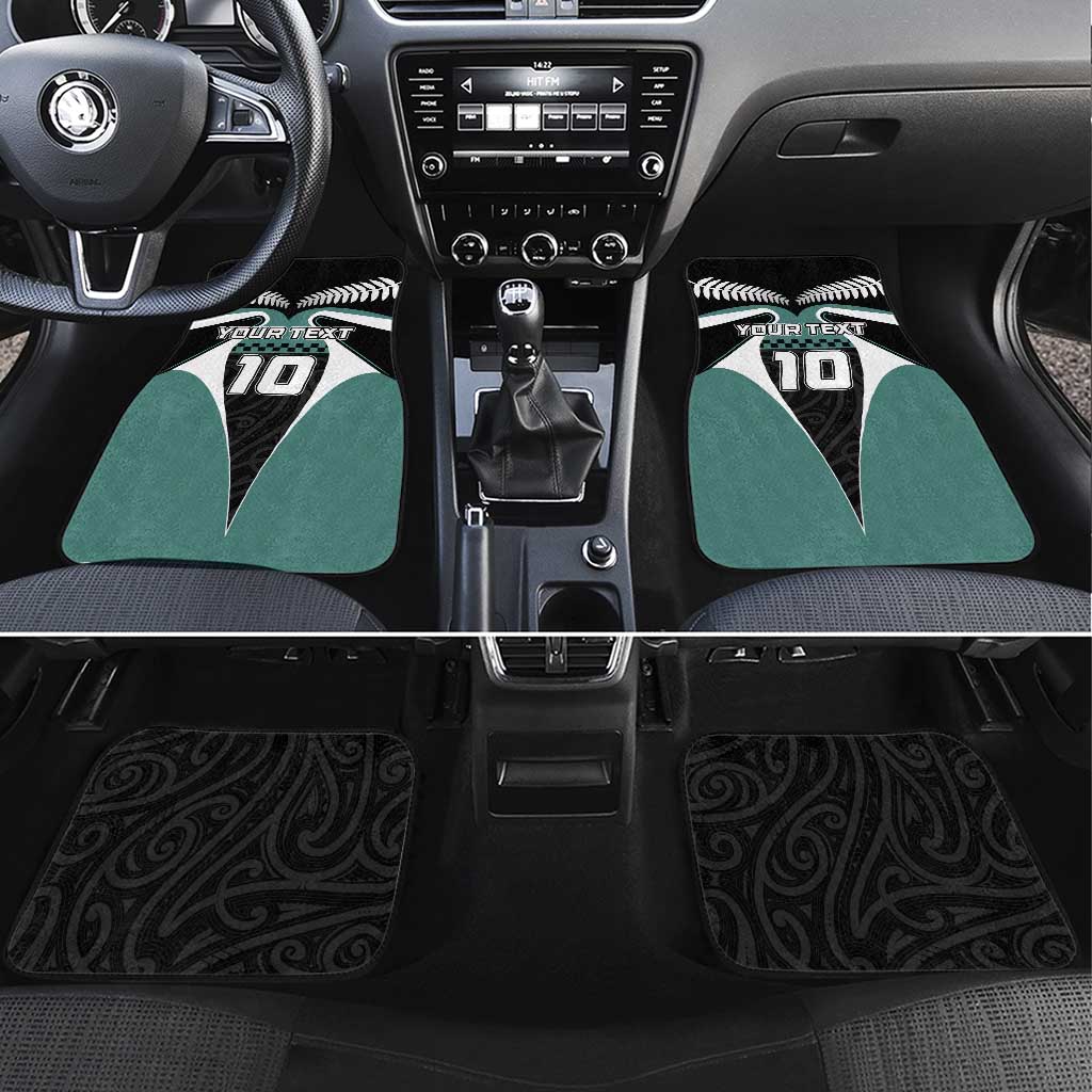 Custom New Zealand Bicycle 2025 Car Mats LT03 Set 4pcs Black-Teal - Polynesian Pride