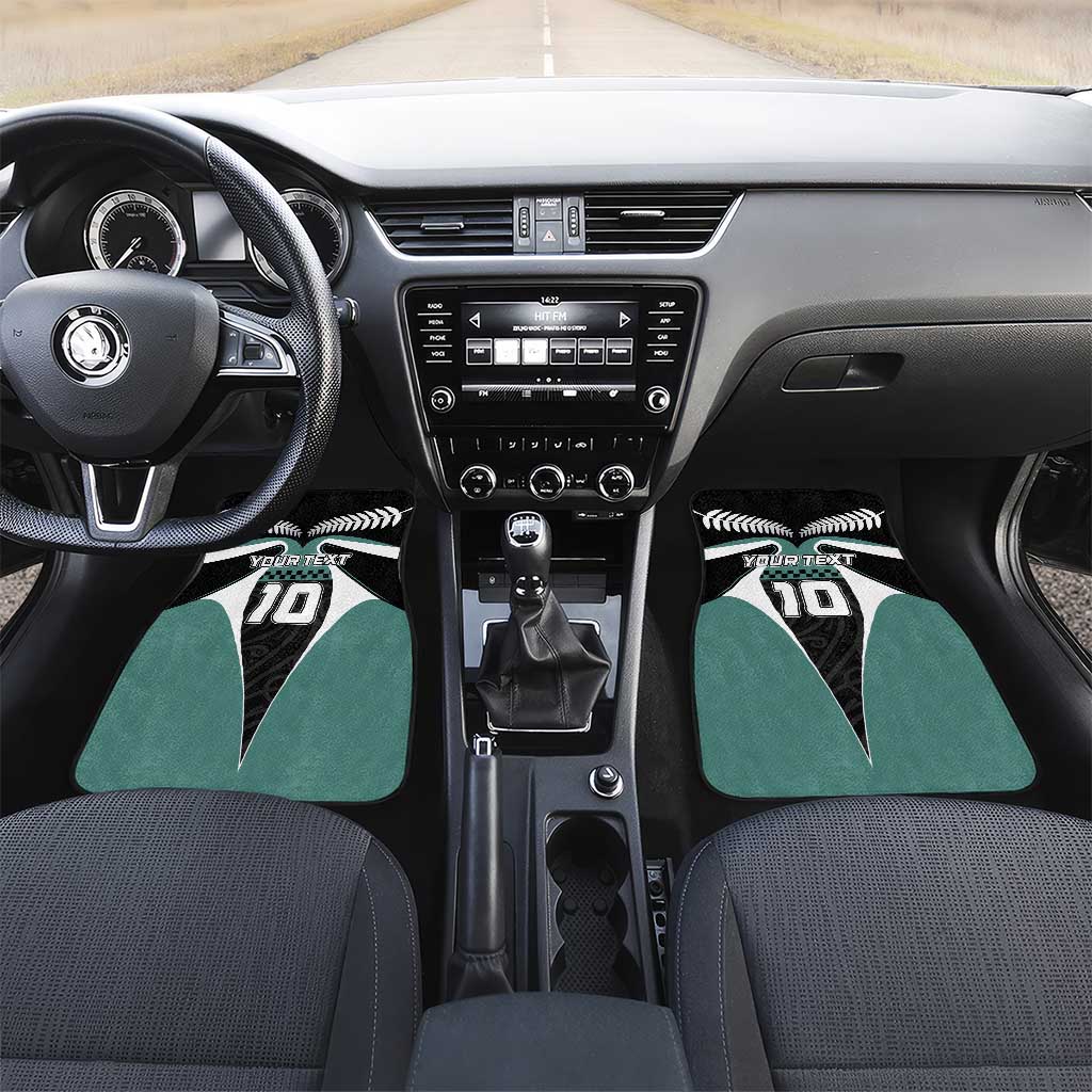 Custom New Zealand Bicycle 2025 Car Mats LT03 Set 2pcs - Front Black-Teal - Polynesian Pride
