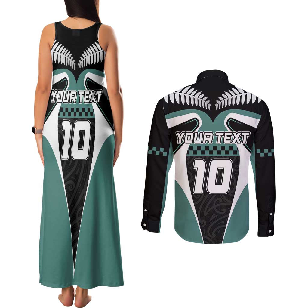 Custom New Zealand Bicycle 2025 Couples Matching Tank Maxi Dress and Long Sleeve Button Shirt LT03 - Polynesian Pride